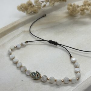 Pulsera Mano Turca Con Perlas Ajustable