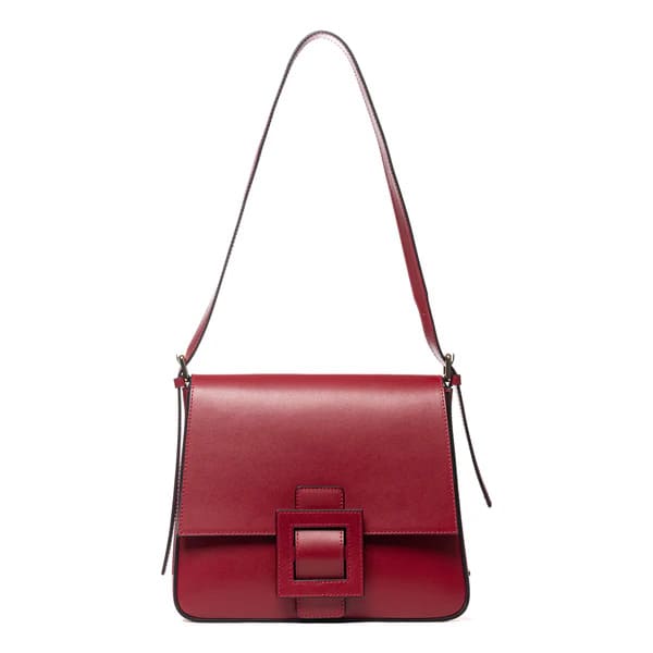 Bolso de Hombro con Solapa Granate