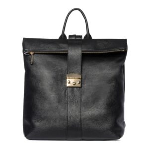 Mochila Negro Cierre Dorado