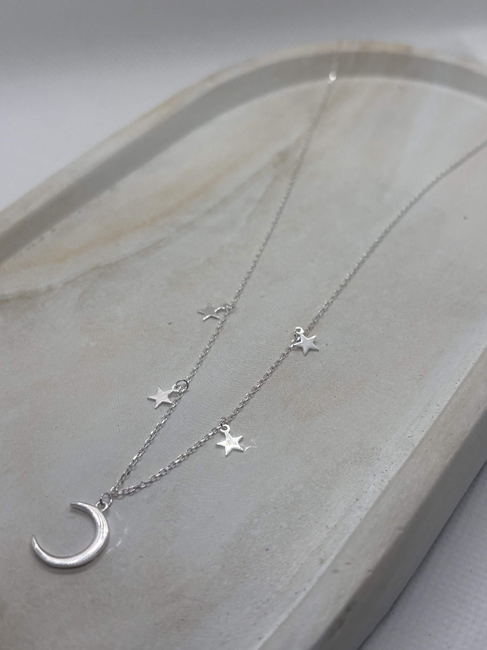 Cadena Luna y Estrellas Plata