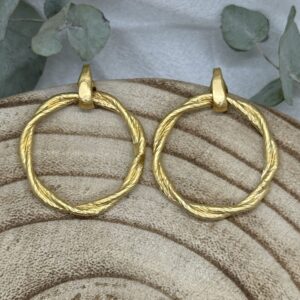 Pendientes Aros Cuerdas Dorados