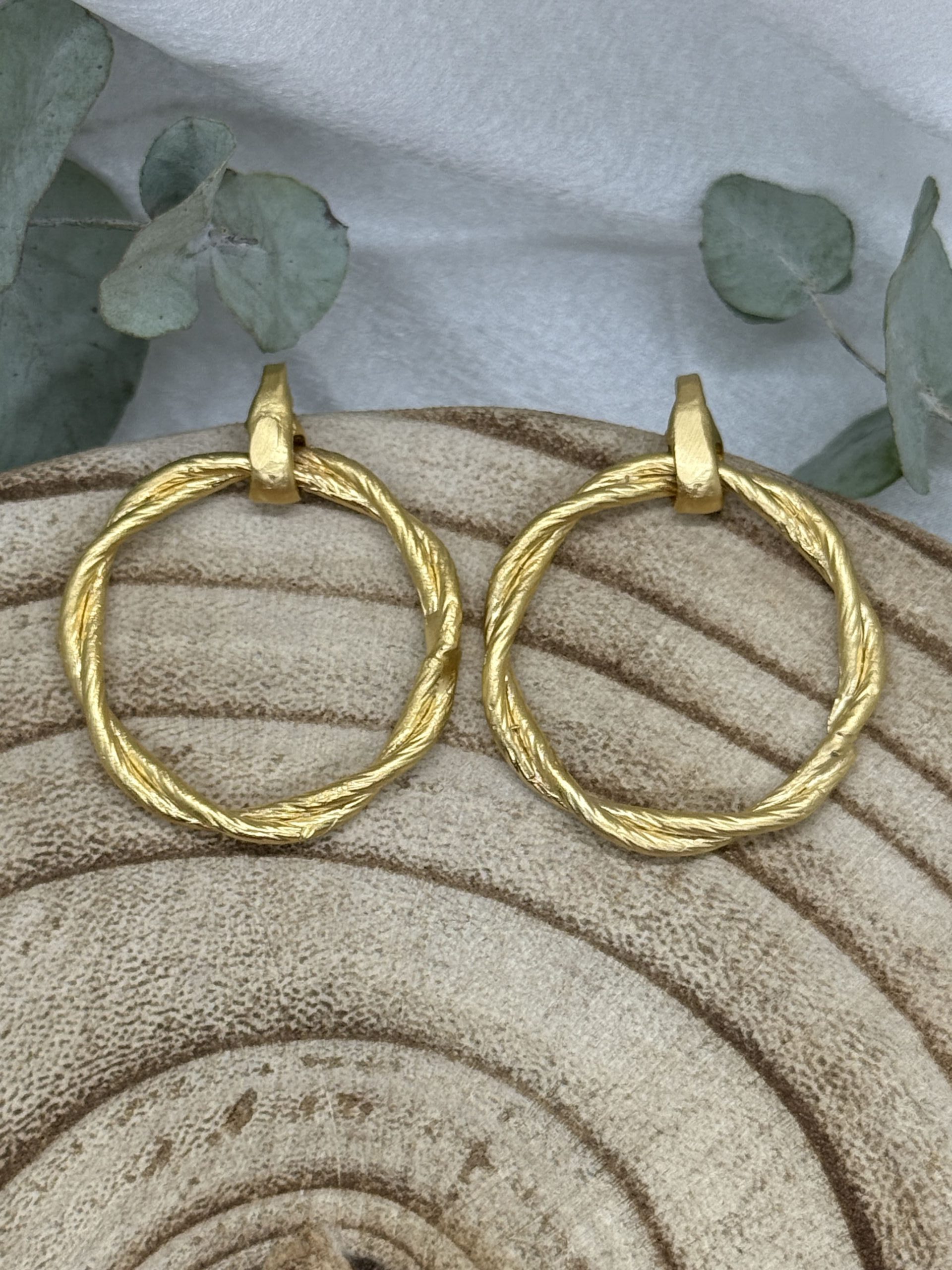 Pendientes Aros Cuerdas Dorados