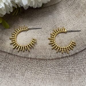 Pendientes Aros Puntas Dorados