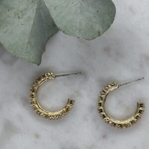 Pendientes Aros Brillantes Dorados