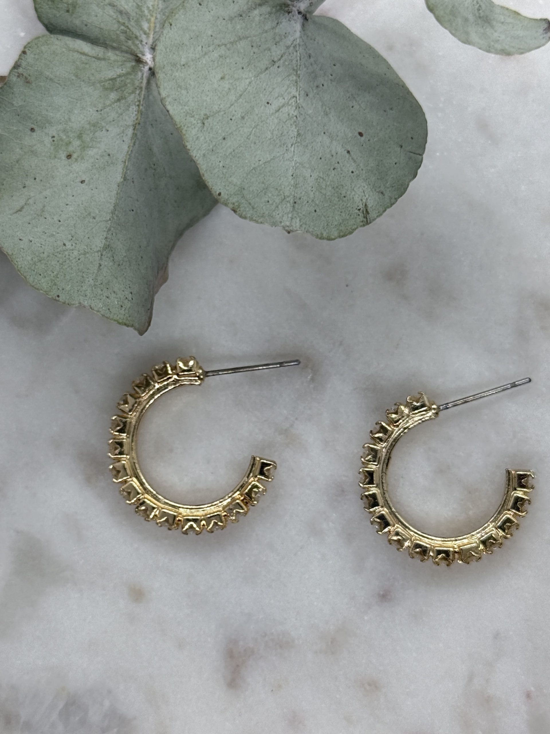 Pendientes Aros Brillantes Dorados