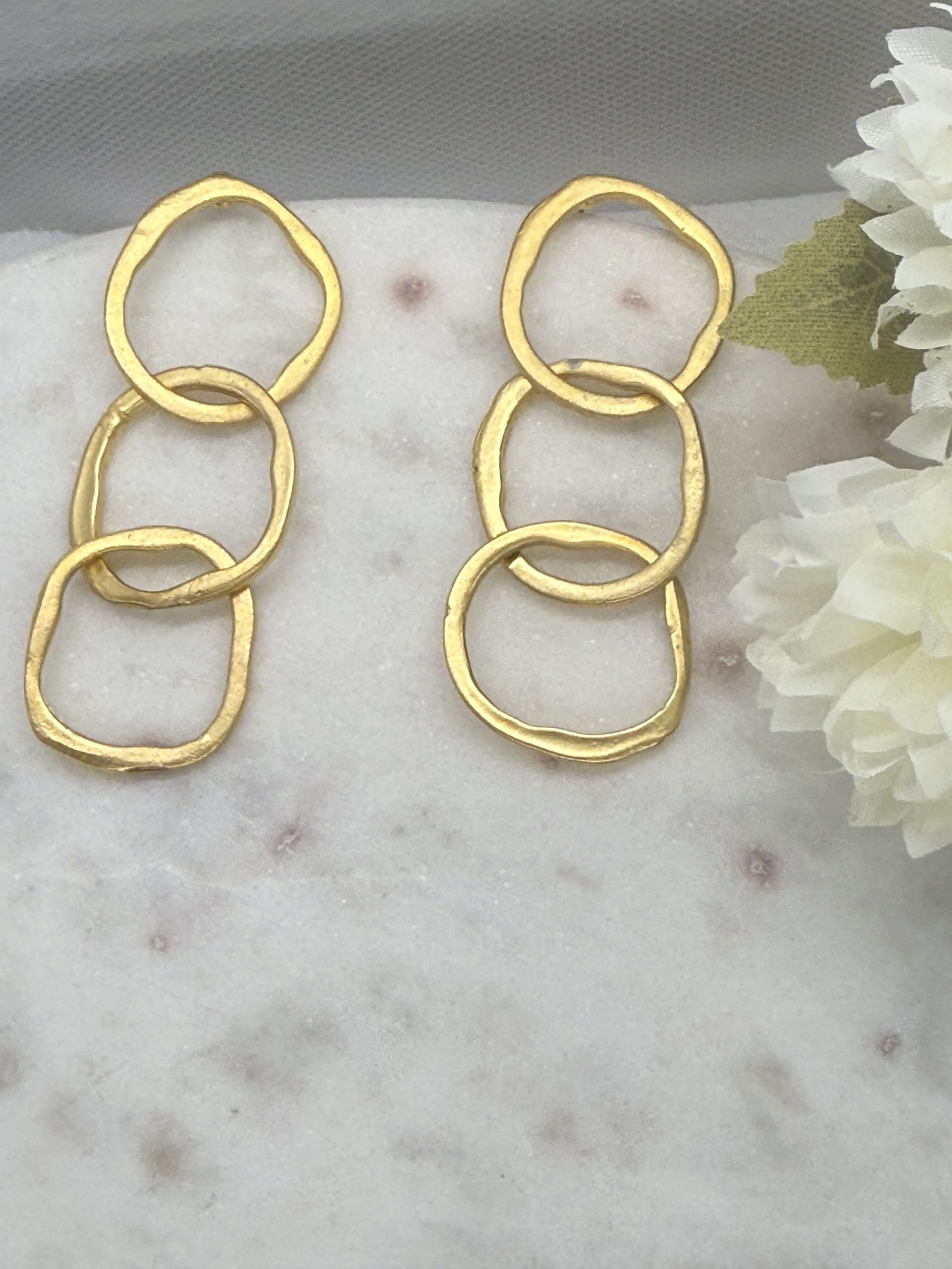 Pendientes Largos Aros Dorados