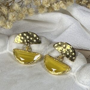 Pendientes Semi Circulos Amarillos