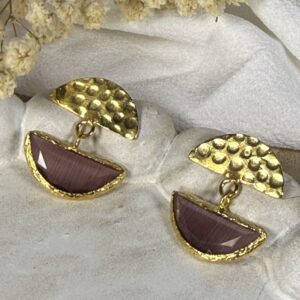 Pendientes Semi Circulos Morados