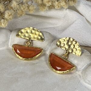 Pendientes Semi Circulos Naranja