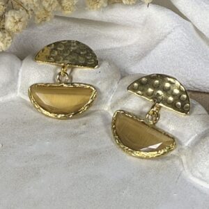 Pendientes Semi Circulos Amarillo Ocre