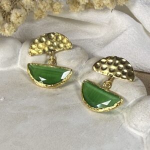 Pendientes Semi Circulos Verde Manzana