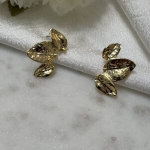 Pendientes Tres Hojas Dorados