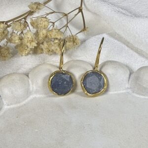 Pendientes Pequeños Redondos con Piedra