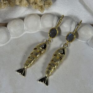 Pendientes Pez Dorado Gris
