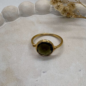 Anillo Piedra Verde Oliva Ajustable