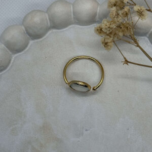 Anillo Brillantes Azul Turquesa Ajustable - Pruebas 2 - Plateado