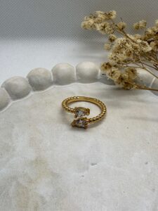 Anillo Piedras Azules y Verde Ajustable
