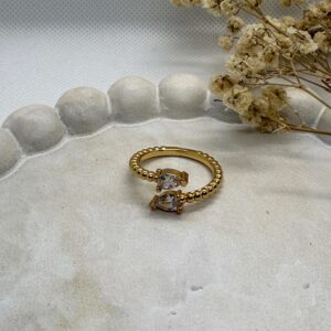 Anillo Piedras Azules y Verde Ajustable