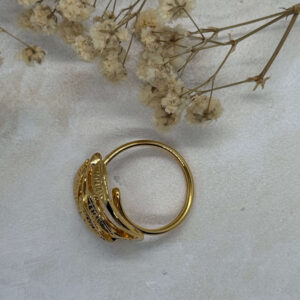 Anillo Hojas Doradas Ajustable