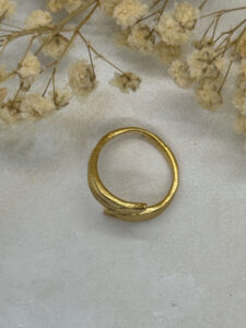 Anillo Dos Hojas Doradas Ajustable